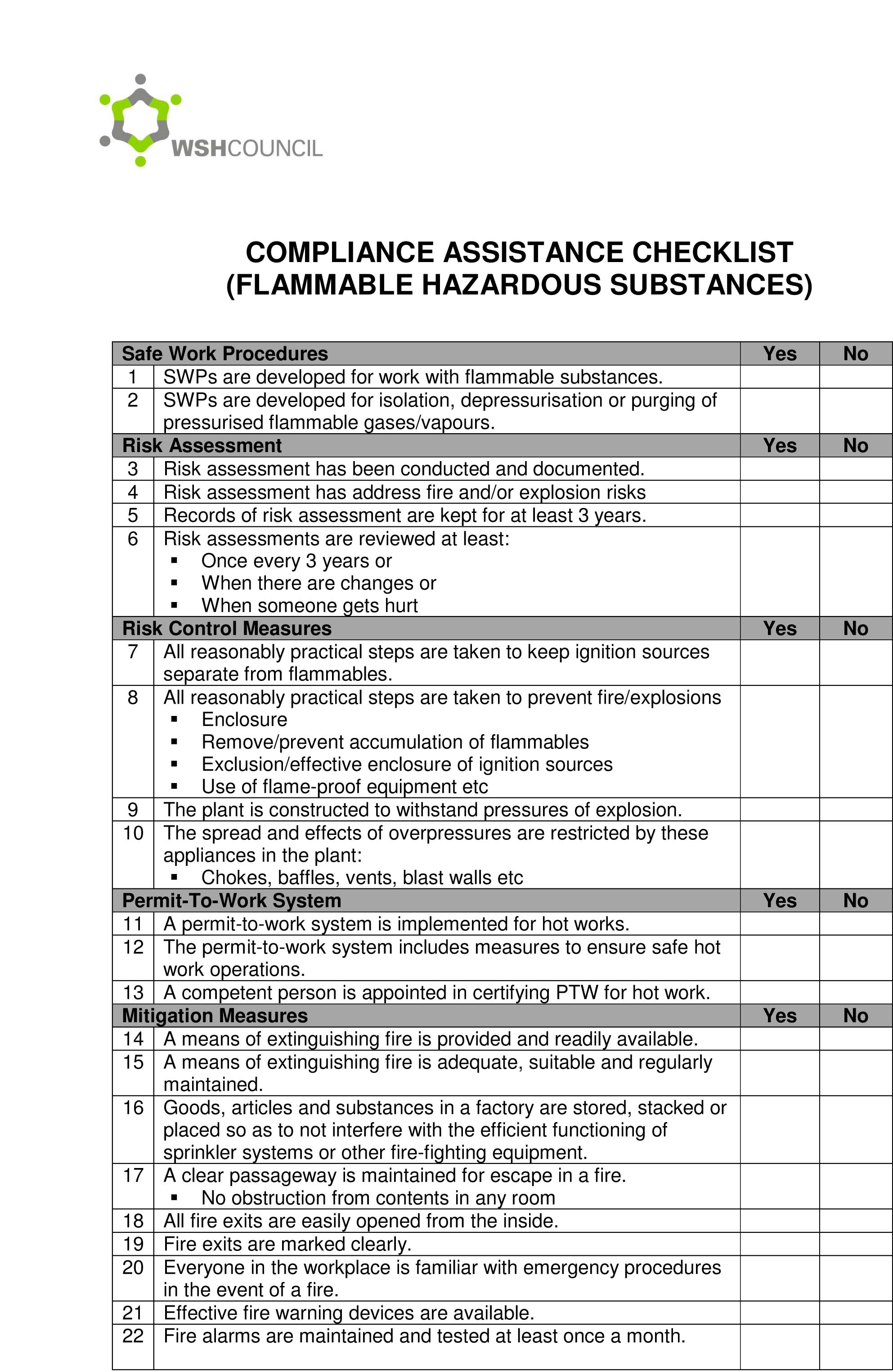 Flammable Hazardous substances